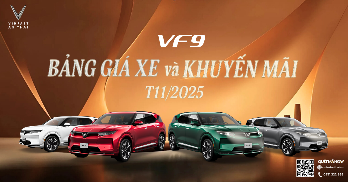 VINFAST VF9: BẢNG GIÁ XE VÀ KHUYẾN MÃI THÁNG 11/2025